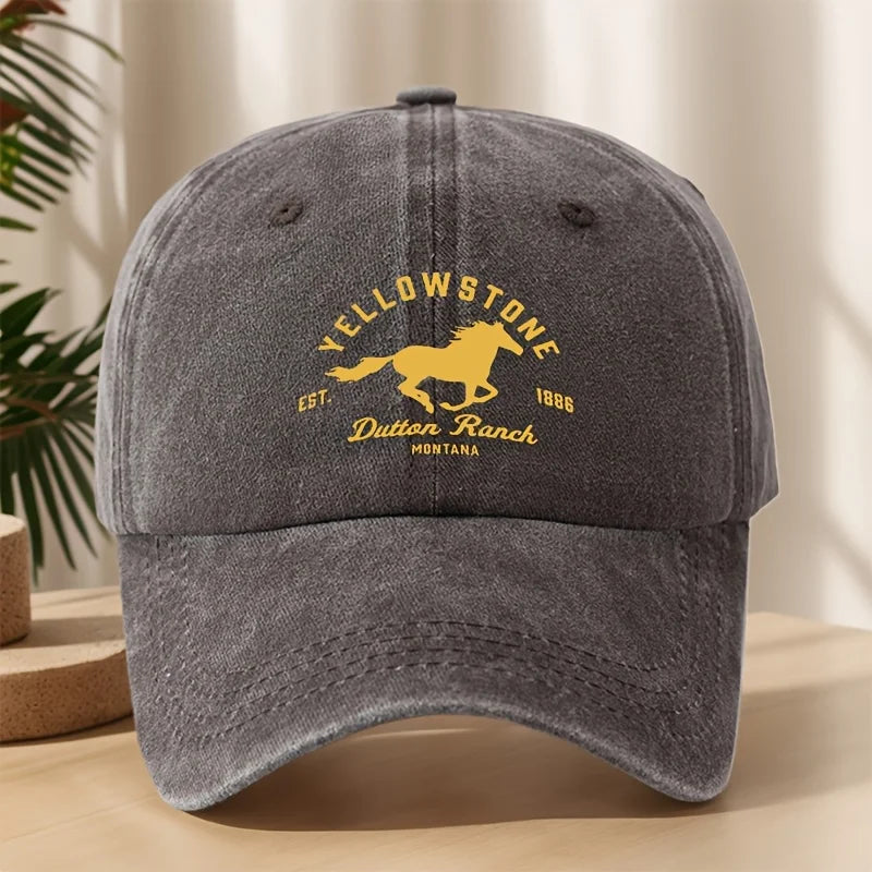 Yellowstone horse print baseball cap,classic retro duckbill cap,comfortable sweat absorbing breathable cap,outdoor casual sports