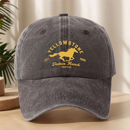 Yellowstone horse print baseball cap,classic retro duckbill cap,comfortable sweat absorbing breathable cap,outdoor casual sports