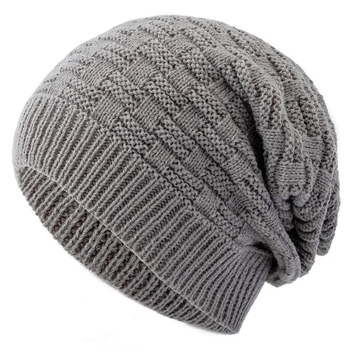 New Unisex Winter Hat Long Size Knitted Cap Casual Beanies For Men & Women Solid Bonnet Cap