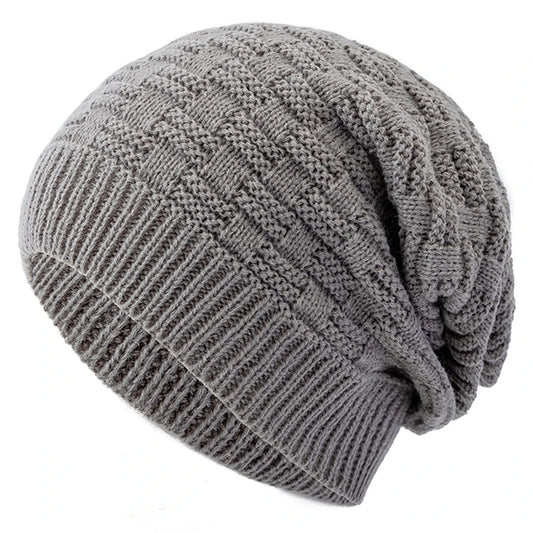 New Unisex Winter Hat Long Size Knitted Cap Casual Beanies For Men & Women Solid Bonnet Cap