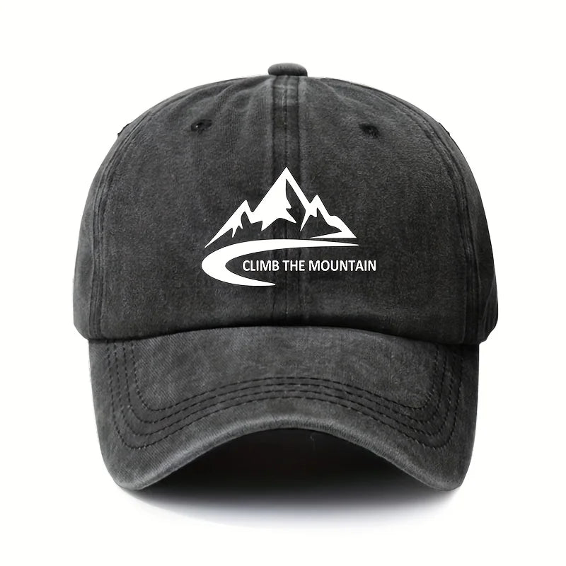 Mountain pattern, men's and women's fashionable outdoor baseball cap, adjustable hood, sports fishing, hiking, camping