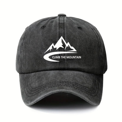 Mountain pattern, men's and women's fashionable outdoor baseball cap, adjustable hood, sports fishing, hiking, camping