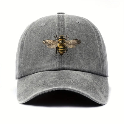 A bee print simple design baseball cap travel sunscreen versatile style for men and women
