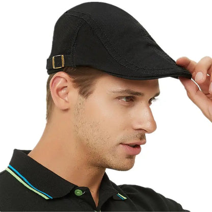 Hot Sale Men's Women Summer Outdoor Sports Flat Cap Casual Cotton Beret Caps Peaked Stylish Hat With Small Metal Tag