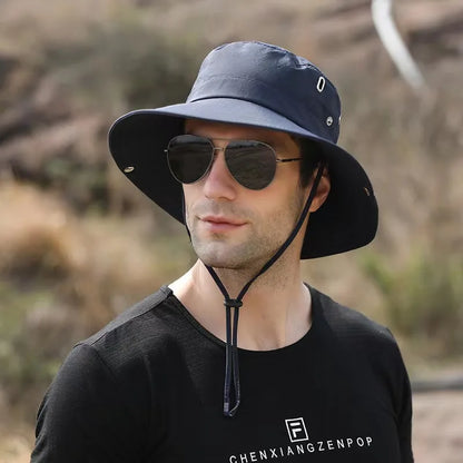 Waterproof Fisherman Hat Outdoor Summer Sun Anti UV Protection Breathable Mesh Camping Hiking Mountaineering Caps Mens Women