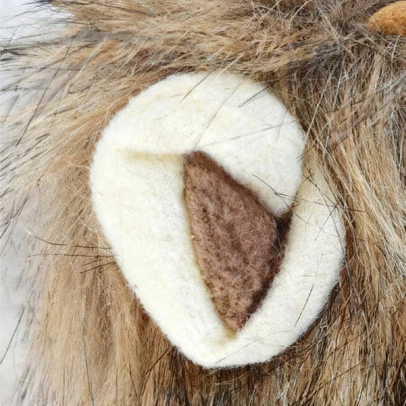 1pc Cute Funny Pet Clothes Cap Cute Cat Wig Lion Mane Costume Cosplay Kitten Dog Hat with Ears,suitable for Fancy Party Supplies