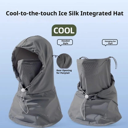 1pc Ice Silk Lightweight Summer Outdoor Cycling Sun Protection Face Mask Long Neck Cover Integrat Multi-Functional Balaclava Hat