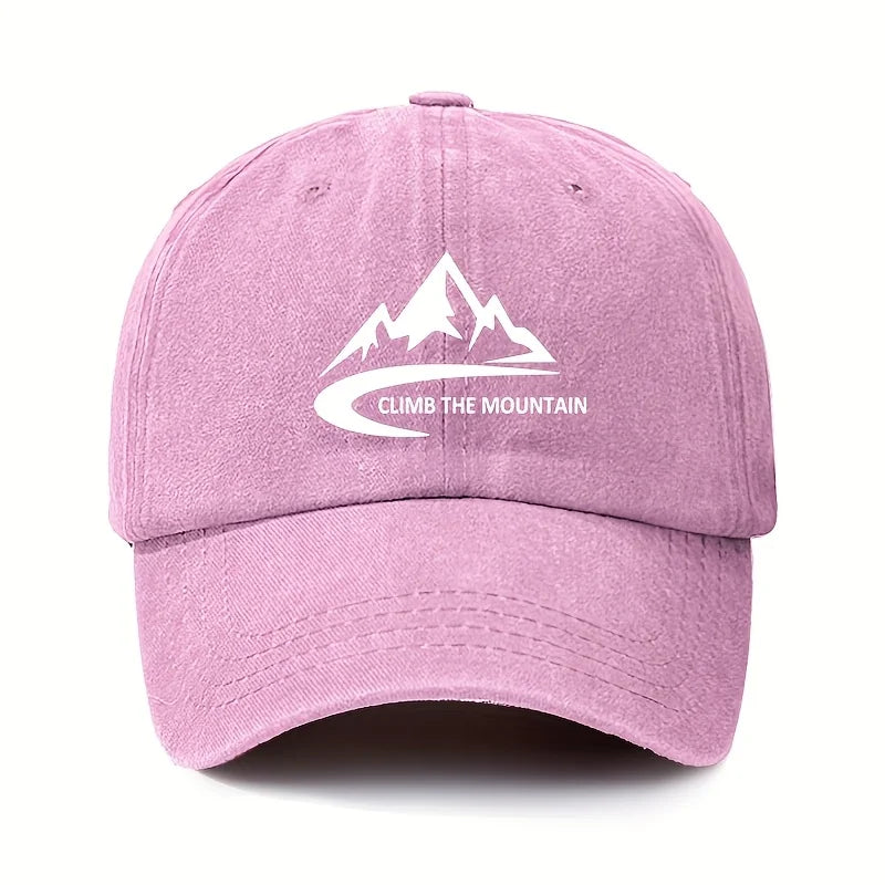 Mountain pattern, men's and women's fashionable outdoor baseball cap, adjustable hood, sports fishing, hiking, camping