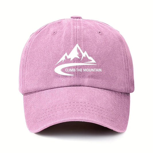 Mountain pattern, men's and women's fashionable outdoor baseball cap, adjustable hood, sports fishing, hiking, camping