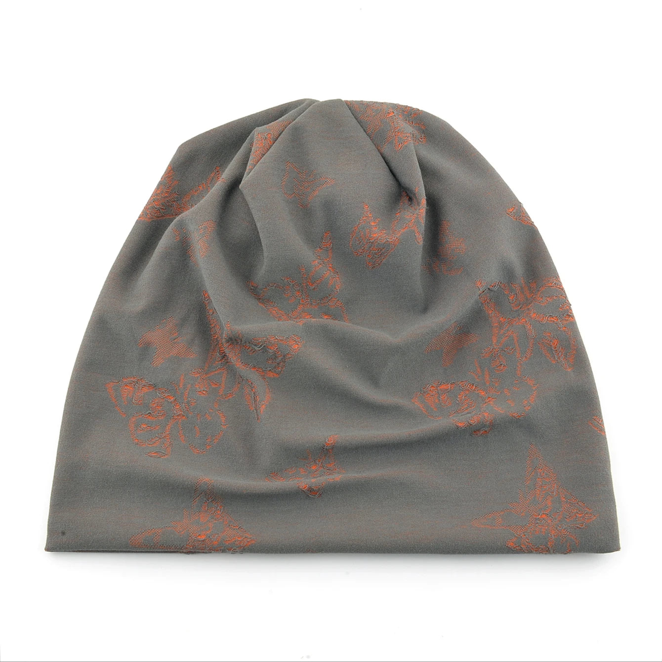 Women's Two-Tone Sheer Knit Butterfly Hollow-Out Beanie Hat Ladies Spring Autumn Soft Breathable Sports Casual Bonnet Cap