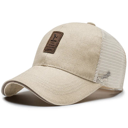 Hatsmen's And Women's Outdoor Sports Caps Korean Version Winning Bid, Back Net Sunhat, Breathable Canvas Sandwich Baseball Cap