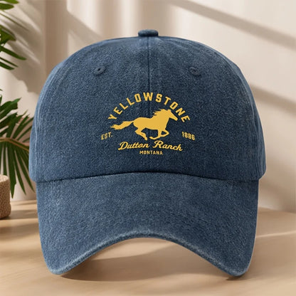 Yellowstone horse print baseball cap,classic retro duckbill cap,comfortable sweat absorbing breathable cap,outdoor casual sports