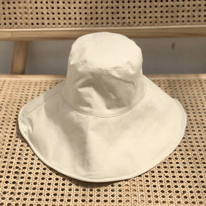 1pc Japan Women's Big Brim Bucket Hat,Spring Summer Foldable Travel Sun Hat Foldable UV,Beach Strap Panama Hats for Outdoor