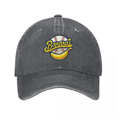 Funny Let's Go Bananas Unisex Baseball Caps Savannah Baseball Distressed Denim Caps Hat Vintage Outdoor Workouts Sun Cap