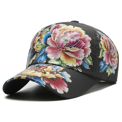 Summer Quick Dry Baseball Cap Men's and Women's Flower Sun Hats Printed Chinese Style Floral Sun Hats Outdoor Hats