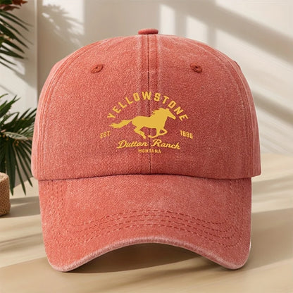 Yellowstone horse print baseball cap,classic retro duckbill cap,comfortable sweat absorbing breathable cap,outdoor casual sports