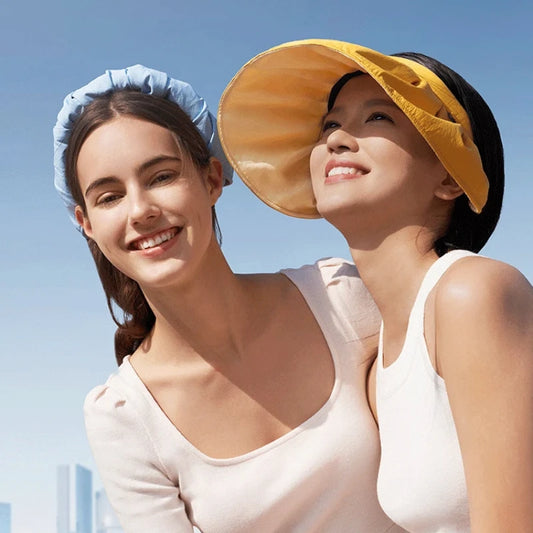 2025 Banana Shell Sun Visor Cap with Female  Protection in Summer Covering Face Beach Visor Riding Empty-top Bucket Hat