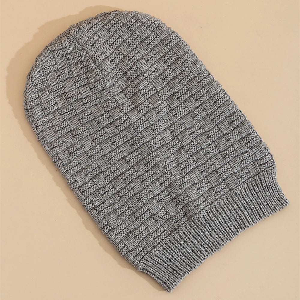 New Unisex Winter Hat Long Size Knitted Cap Casual Beanies For Men & Women Solid Bonnet Cap
