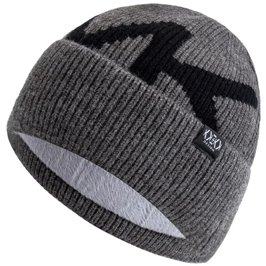 Hot Sale Unisex Winter Beanie Hat Plush Fleece Warm Cap Letter Soft Beanie Hat For Men Women Thicken Ski Sports Knitted Hat