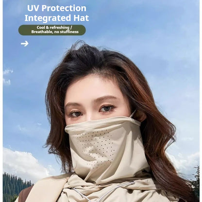 1pc Ice Silk Lightweight Summer Outdoor Cycling Sun Protection Face Mask Long Neck Cover Integrat Multi-Functional Balaclava Hat