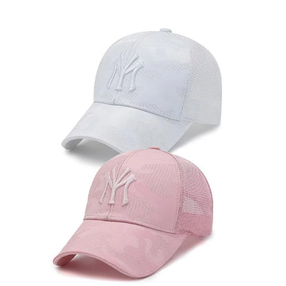 New Spring/Summer Embroidered Letter Camouflage Hat Men'S Fashion Casual Baseball Cap Breathable Cap, Mesh Visor Hat