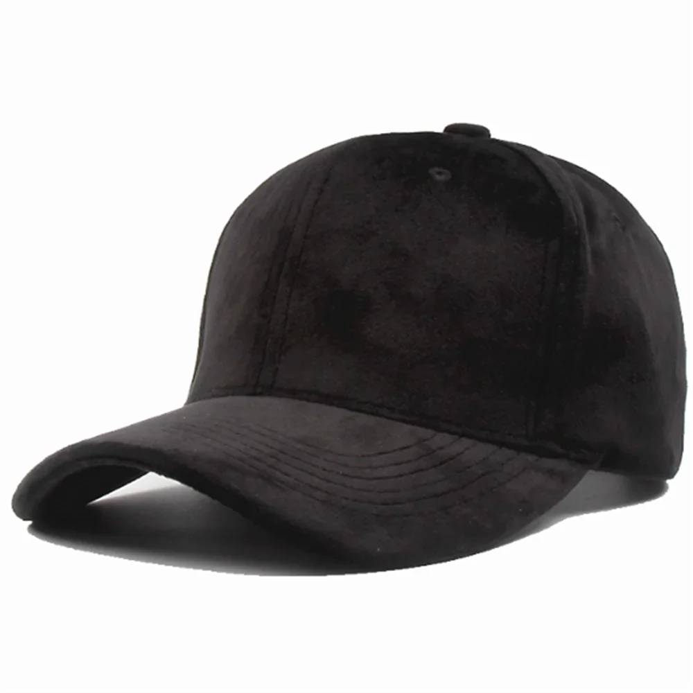 Women Snapback Baseball Cap Street Suede Hip Hop Hats Black Grey Gorra