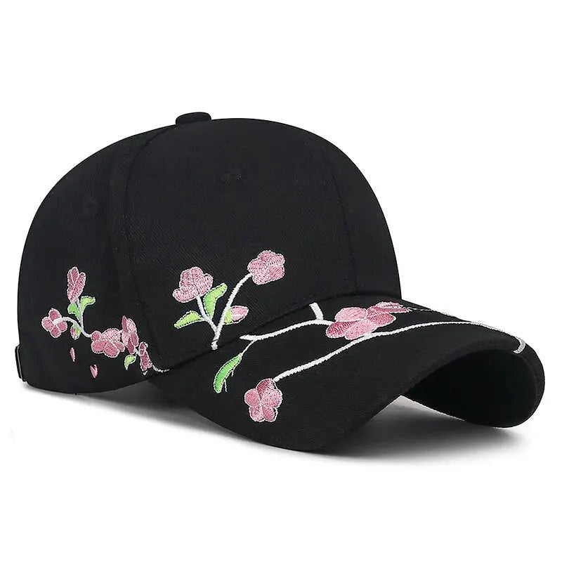Hat Women's New National Tide Cap, Sunshade Sun Hat, Spring And Autumn Plum Blossom Embroidery National Style Baseball Cap