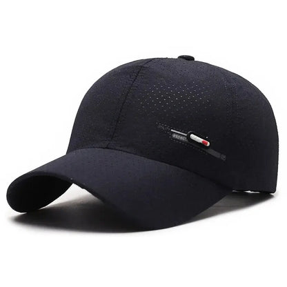 Summer Small Leather Label Quick-dry Baseball Cap Outdoor Sports Running Duck Cap Fashion Trend Simple Hat Men