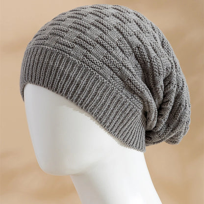New Unisex Winter Hat Long Size Knitted Cap Casual Beanies For Men & Women Solid Bonnet Cap