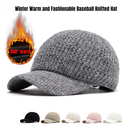 Warm Knitted Baseball Caps for Women,Stylish Versatile Fisherman Caps with Short Brim,Foldable Design for All SeasonsStriped