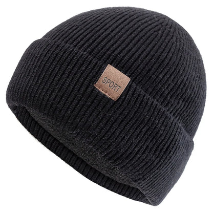 New Unisex Winter Hat Plush Fleece Warm Cap Stylish Soft Cuff Beanie Hat For Men Women Outdoor Thicken Ski Sports Knitted Hat