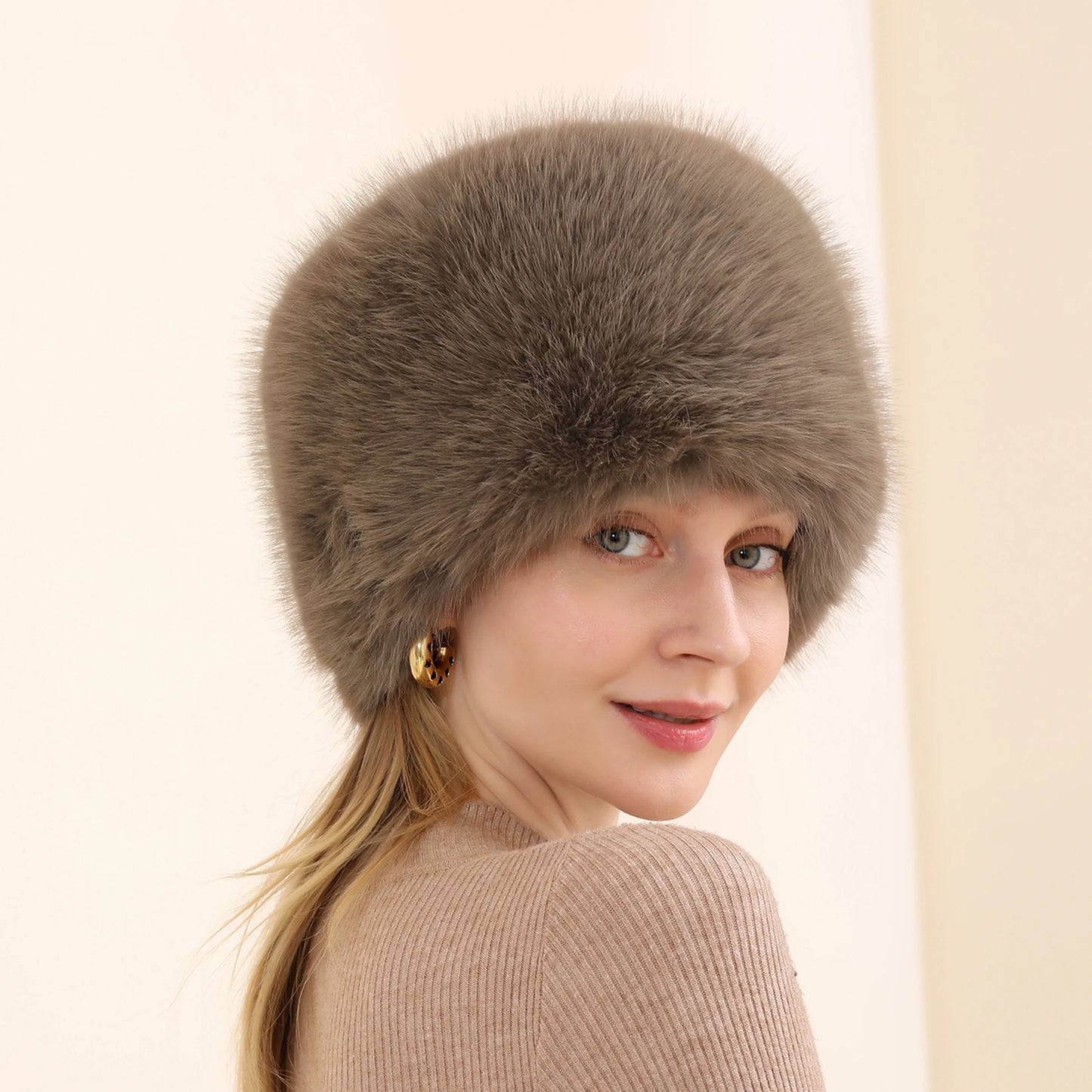 1pc Cossack Elegant  Men Trapper Mongolian Hats Winter Russian Ushanka Hat with Fleeced Earflap Hat Windproof for Hunting Skiing