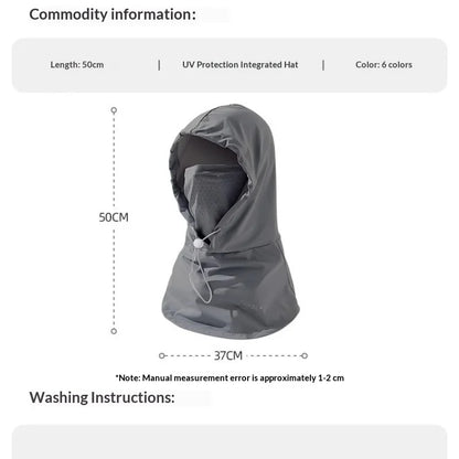 1pc Ice Silk Lightweight Summer Outdoor Cycling Sun Protection Face Mask Long Neck Cover Integrat Multi-Functional Balaclava Hat