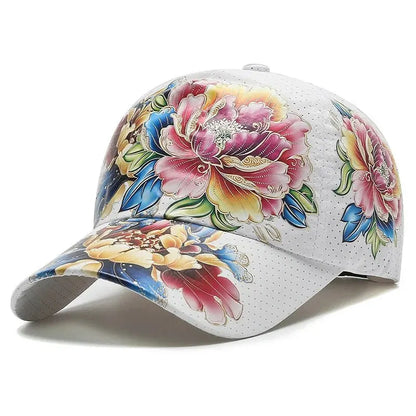 Summer Quick Dry Baseball Cap Men's and Women's Flower Sun Hats Printed Chinese Style Floral Sun Hats Outdoor Hats