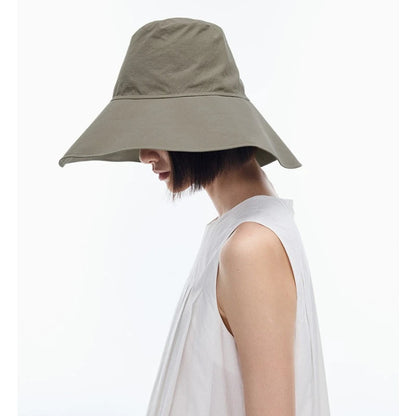 1pc Japan Women's Big Brim Bucket Hat,Spring Summer Foldable Travel Sun Hat Foldable UV,Beach Strap Panama Hats for Outdoor