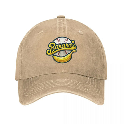 Funny Let's Go Bananas Unisex Baseball Caps Savannah Baseball Distressed Denim Caps Hat Vintage Outdoor Workouts Sun Cap