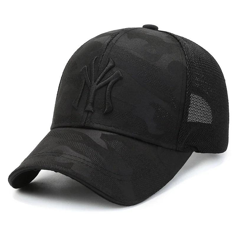 New Spring/Summer Embroidered Letter Camouflage Hat Men'S Fashion Casual Baseball Cap Breathable Cap, Mesh Visor Hat