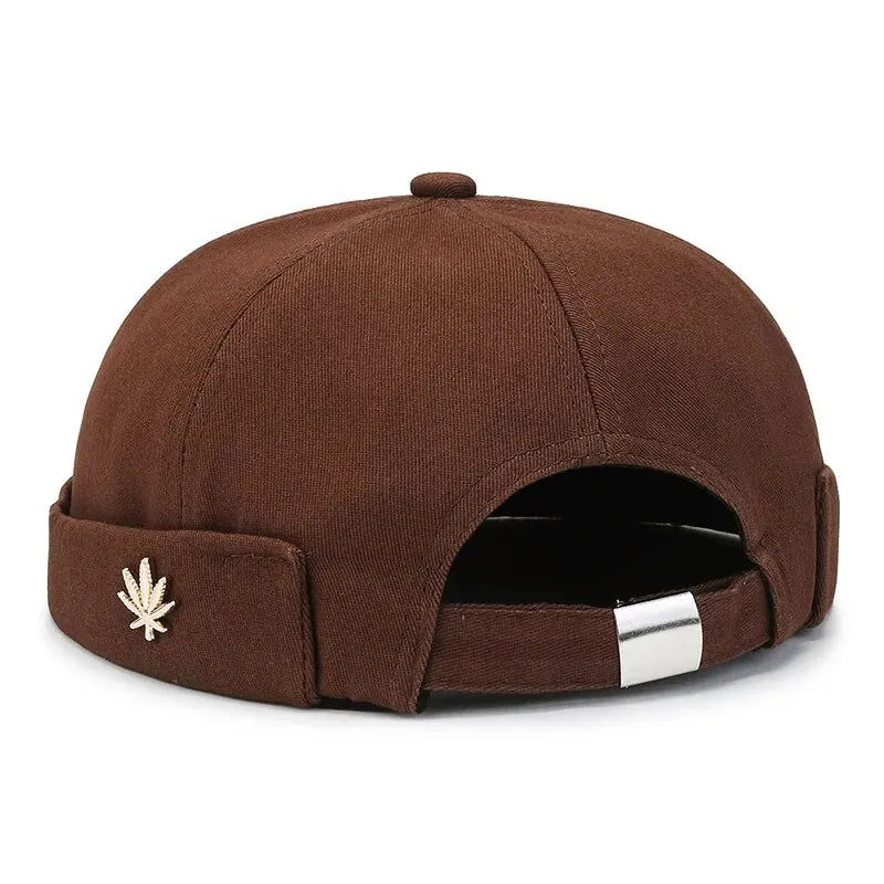 Beanie Melon Skin Hat Men's Leaf Soft Top Hat Women's Street Black Landlord Hat Tide Four Seasons Fashion And Versatile Hat