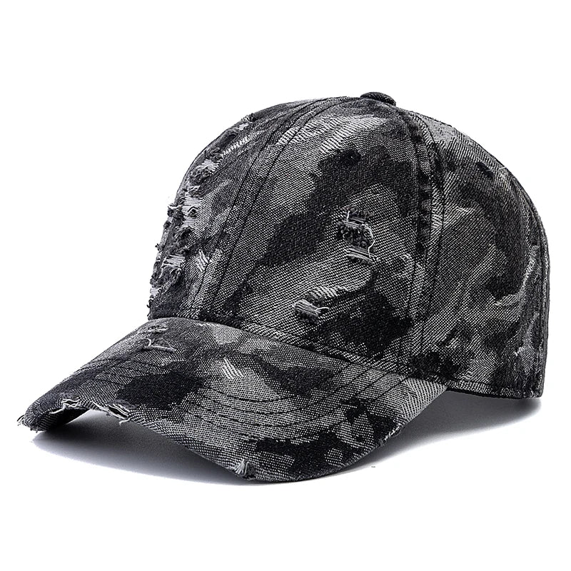 Hot Sale Unisex Baseball Cap Camo Style High Quality Hole Design Denim Cap Men Women Outdoor Camping Hiking Hats