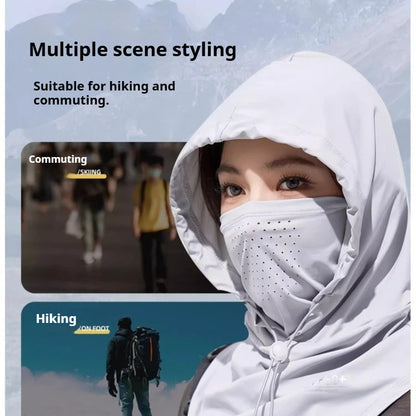 1pc Ice Silk Lightweight Summer Outdoor Cycling Sun Protection Face Mask Long Neck Cover Integrat Multi-Functional Balaclava Hat