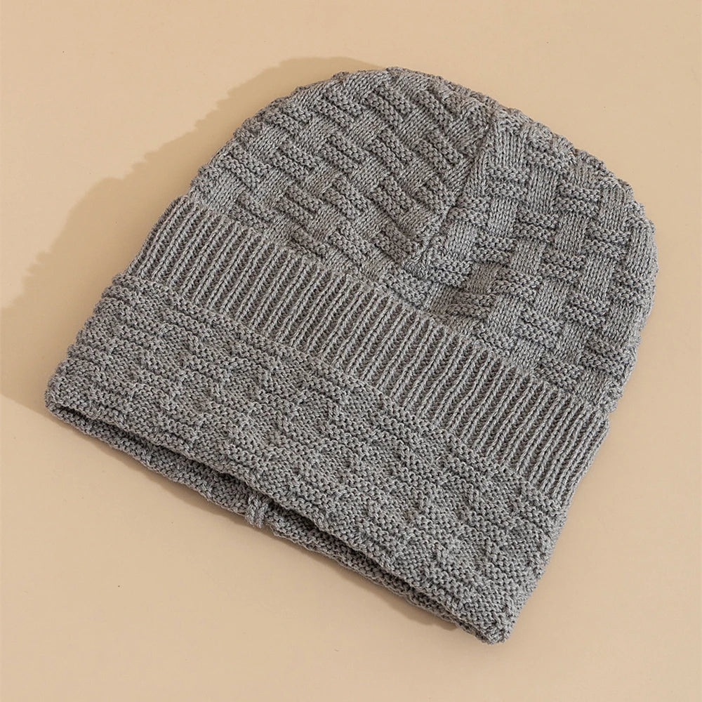New Unisex Winter Hat Long Size Knitted Cap Casual Beanies For Men & Women Solid Bonnet Cap