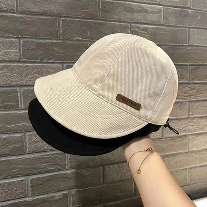 Empty top fisherman hat for women, full face coverage, can be hung with a mask, versatile and eye-catching, small duckbill hat