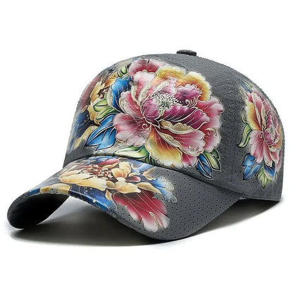Summer Quick Dry Baseball Cap Men's and Women's Flower Sun Hats Printed Chinese Style Floral Sun Hats Outdoor Hats