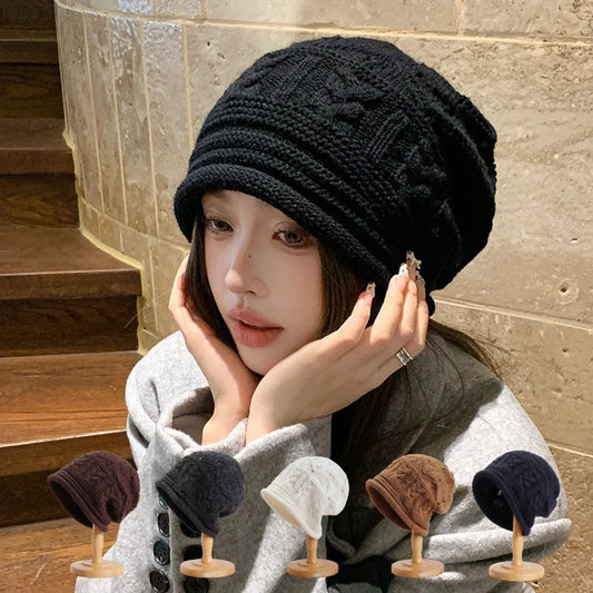 1pc Winter Warm Solid Color Beanie Hat for Men and Women,outdoor Leisure Windproof Knitted HeadHat Thick SkullCaps for Dailywear