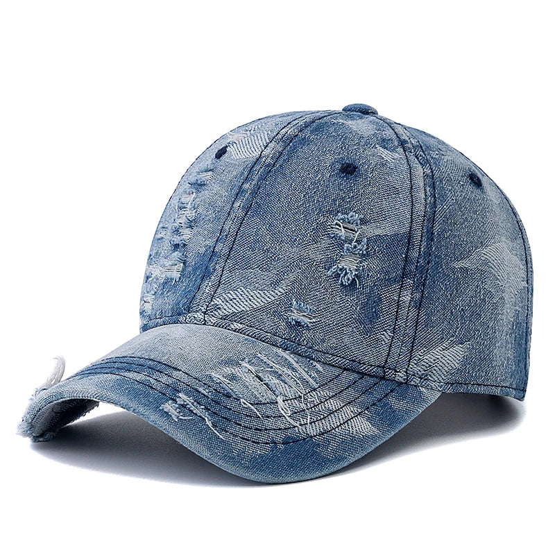 Hot Sale Unisex Baseball Cap Camo Style High Quality Hole Design Denim Cap Men Women Outdoor Camping Hiking Hats