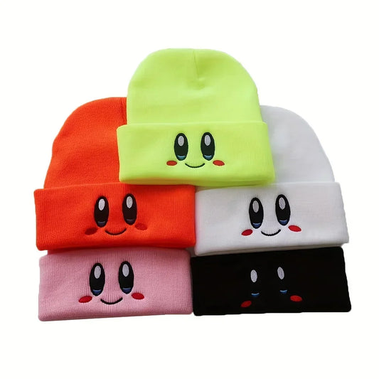 Unisex Cartoon Embroidered Big Eye Beanies Casual Hats Knitted Winter Warm Hat Hip Hop Skull Bonnet Hat For Men Women Skullies