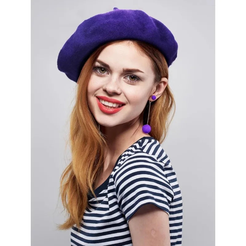 1Pc French Beret ,simple and Casual Solid Color Knit Hat for Autumn Winter,suitable for Outdoor Activities