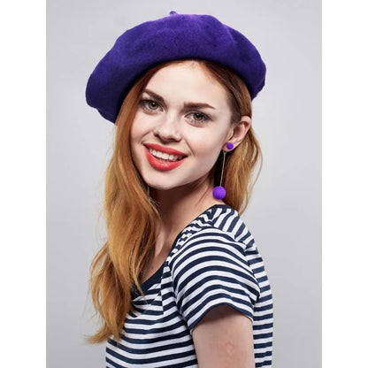 1Pc French Beret ,simple and Casual Solid Color Knit Hat for Autumn Winter,suitable for Outdoor Activities