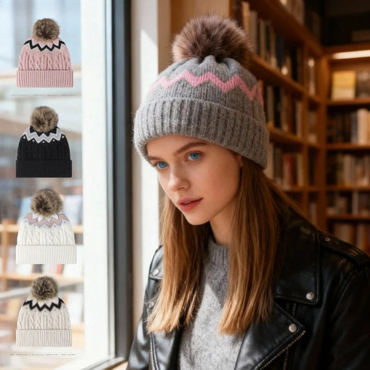 1pc Womens Satin Lined Winter Beanie Fleeced Knit Skull Caps for Women Silk Lining Thick Chunky Hats Skull Warm Cap for Outdoor