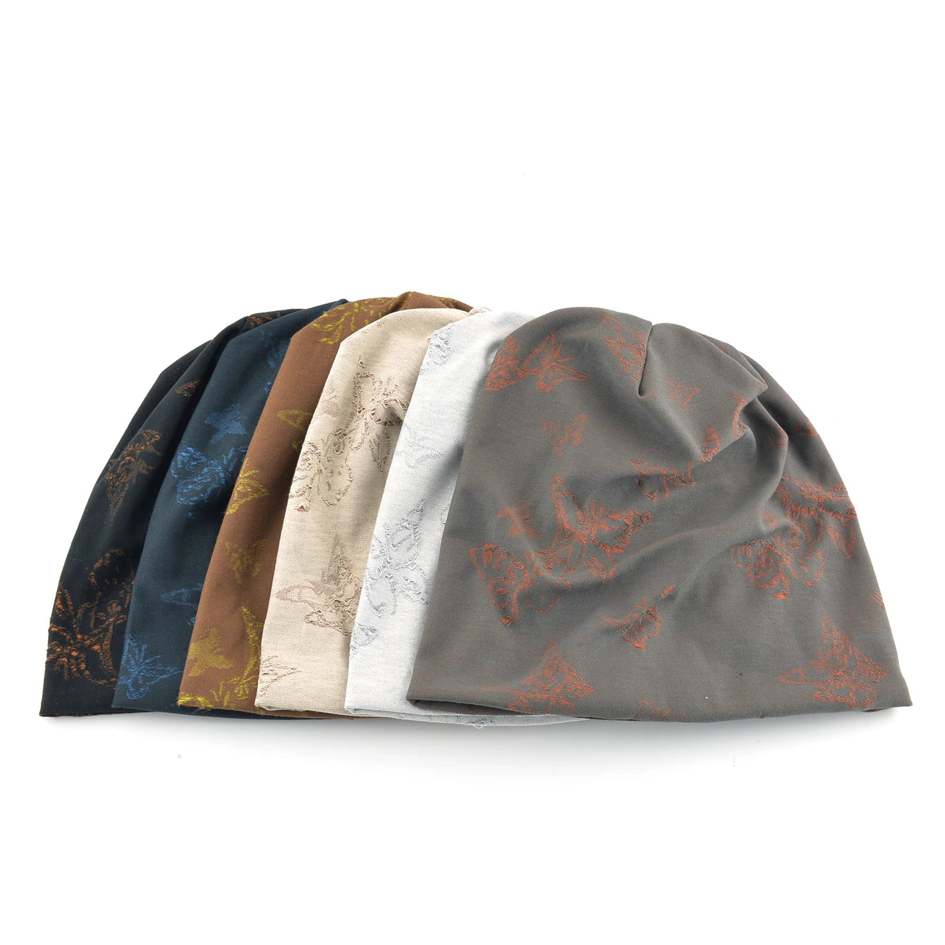 Women's Two-Tone Sheer Knit Butterfly Hollow-Out Beanie Hat Ladies Spring Autumn Soft Breathable Sports Casual Bonnet Cap